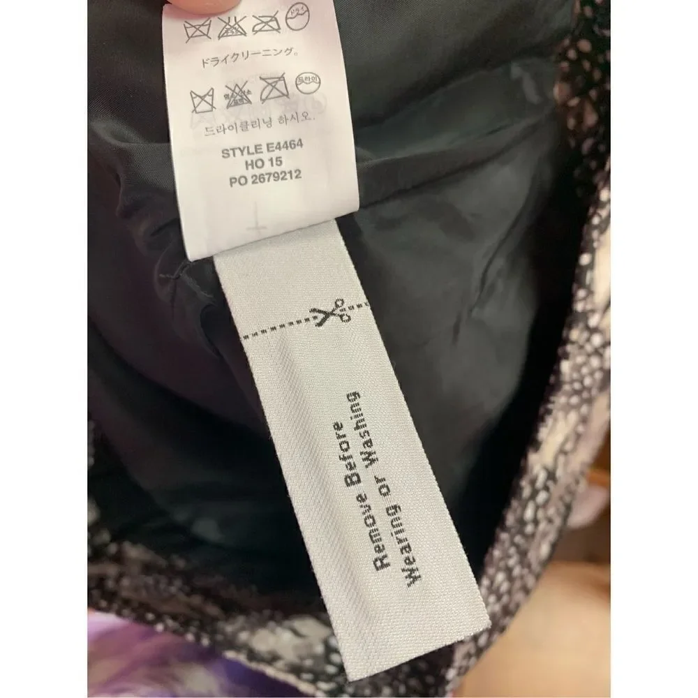 J. Crew Women's Black Gray Feather Print A Line Mini Skirt Size 0